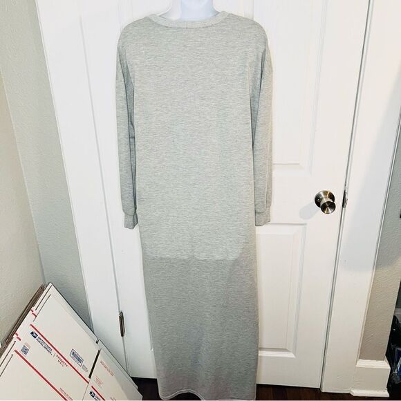 SHEIN Colorblock Sweatshirt Maxi Dress Long Sleeves Grey L - Picture 6 of 8